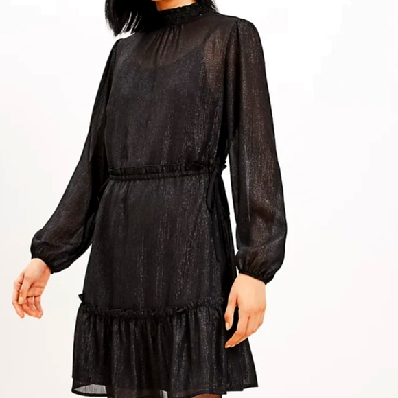LOFT Dresses & Skirts - LOFT smocked Neck Tiered Swing Dress
